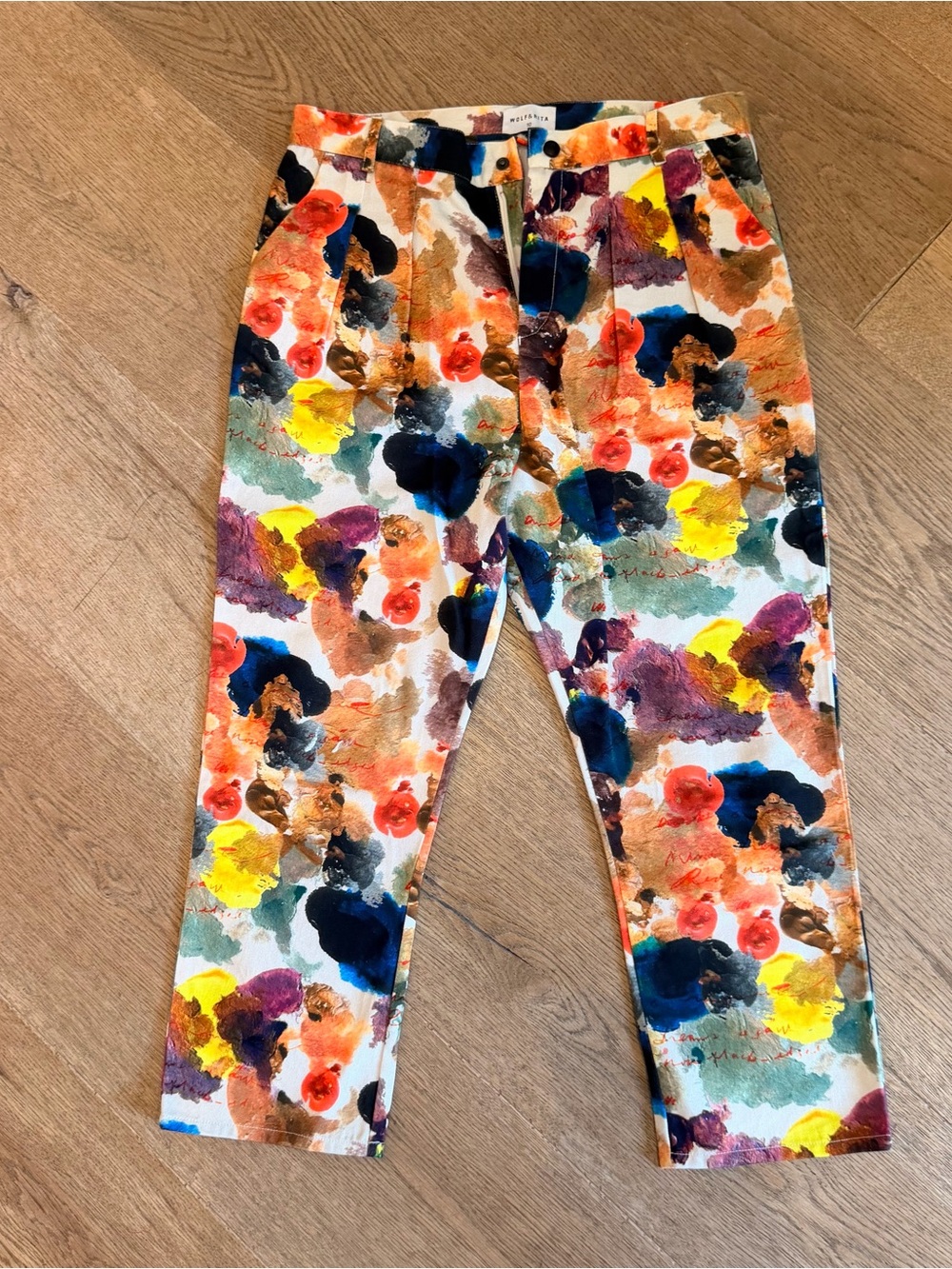 Boys Wolf and Rita Multicolor Watercolor Print  Pants trousers